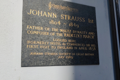 Plaque commemorating Johann Strauss 1st 